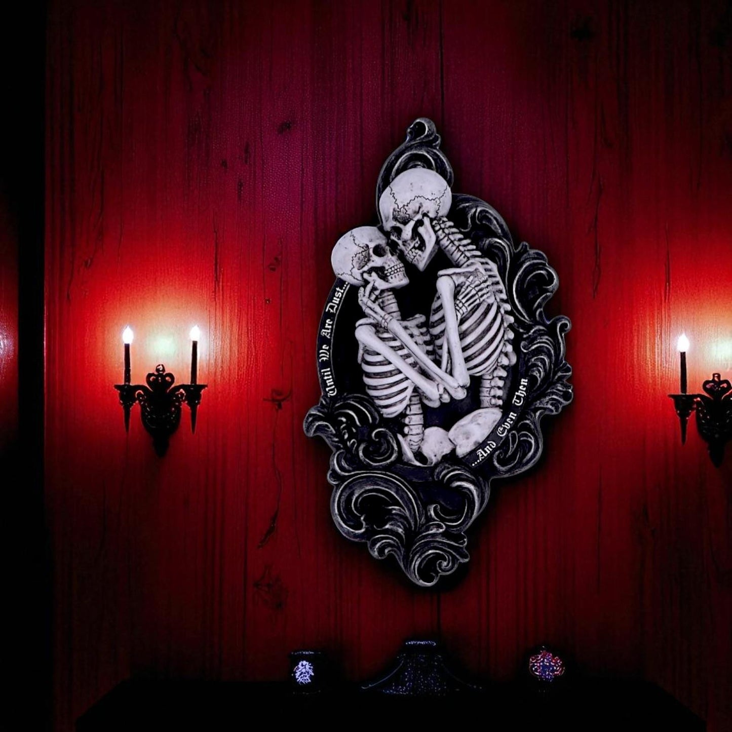 Dark Gothic Baroque Romantic Skeleton Wall Decor Halloween Lovers Ornament