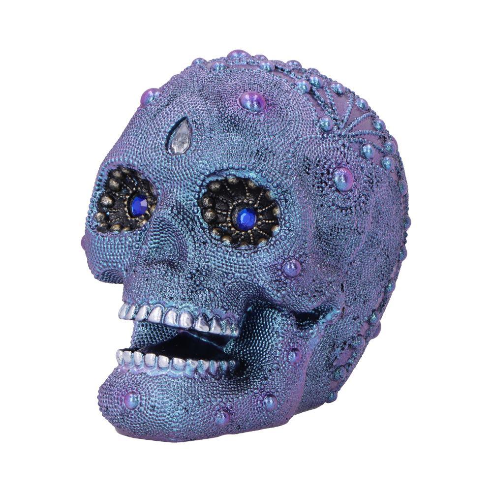 Gothic Jewelled Skull Figurine Gemstone Eyes Halloween Art Decor Ornament Gift