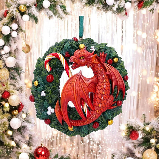 Anne Stokes Sweet Tooth Hanging Dragon Christmas Ornament 9cm  Gothic Fantasy Resin Decoration