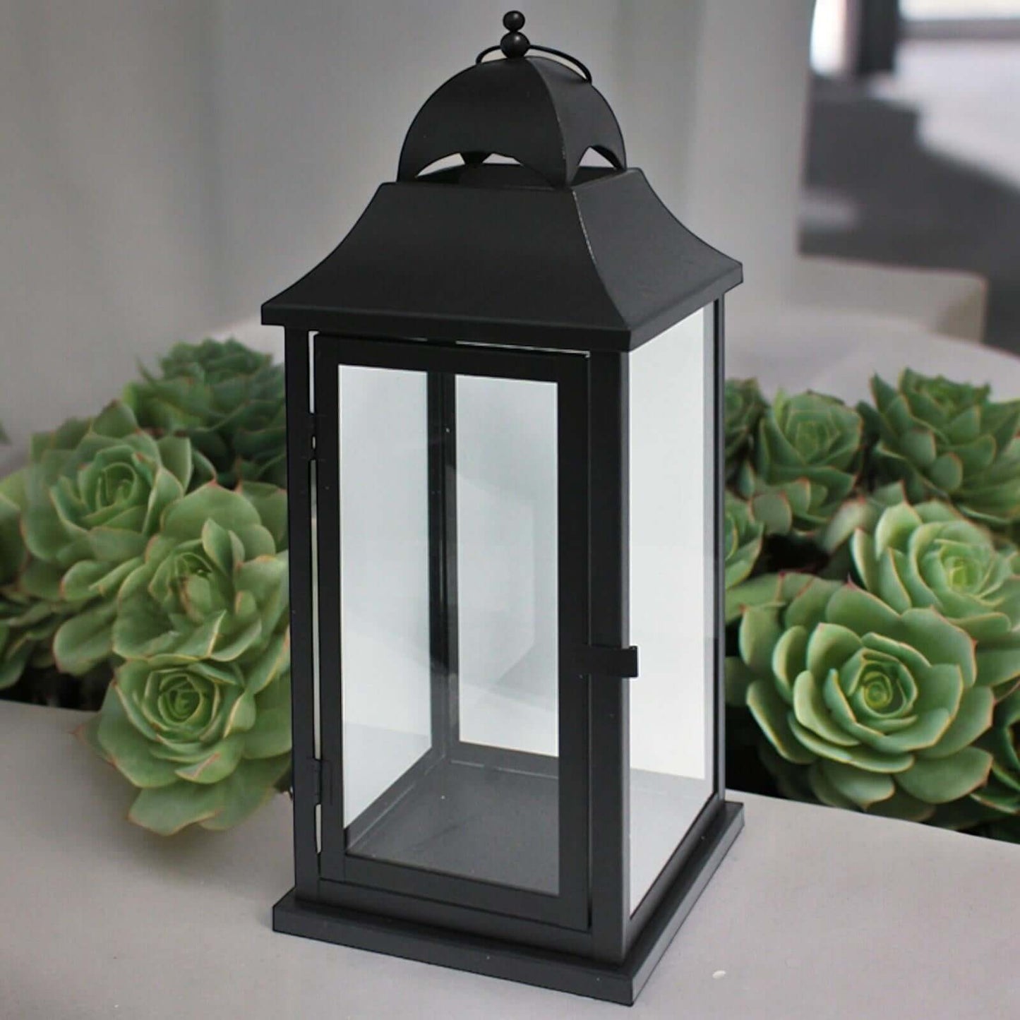 Outdoor Grave Candle Holder - 40 cm Metal and Glass Lantern - Memorial Decor-Osiris Craftworks