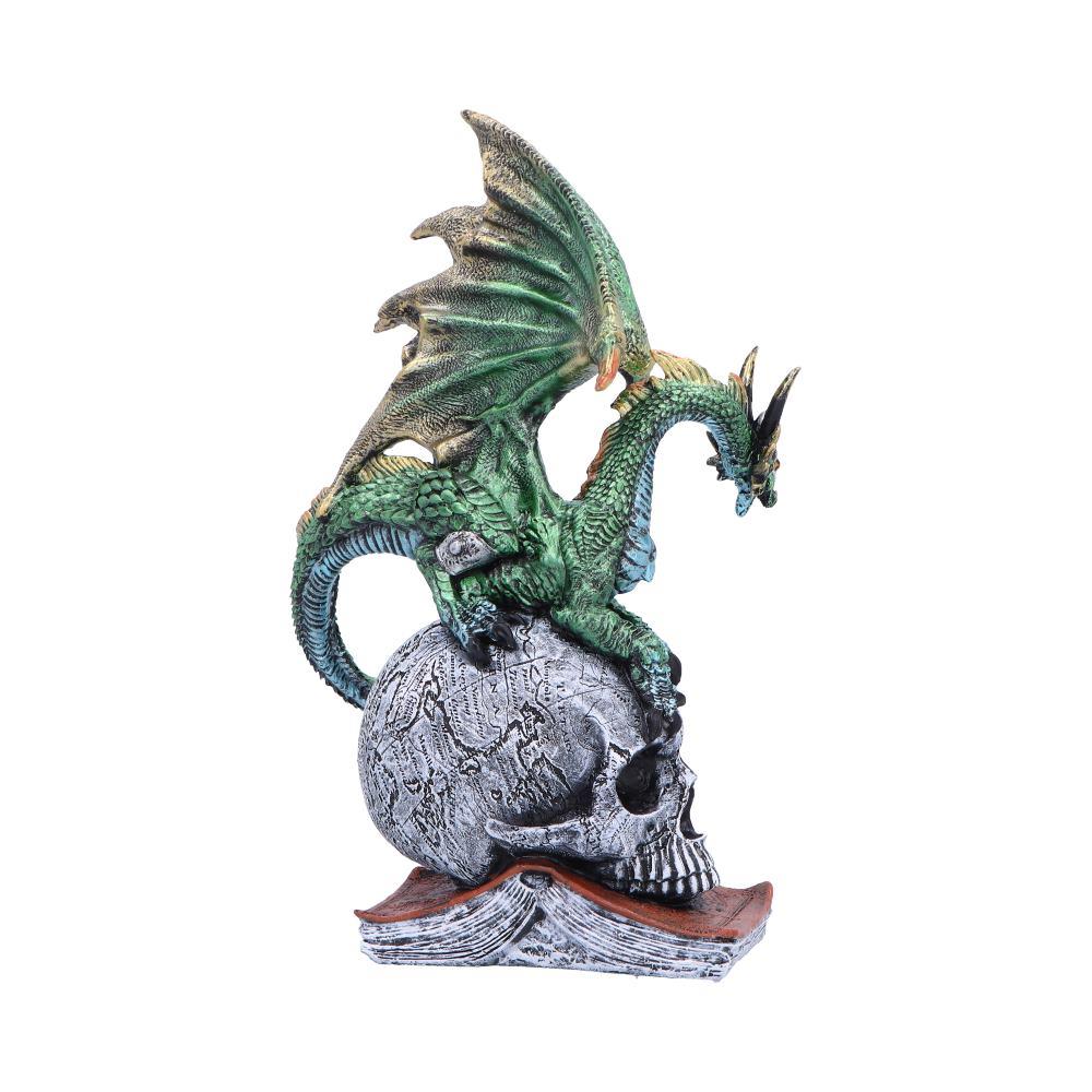 Gothic Dragon on Skull & Spell book Figurine Mythical Fantasy Ornament Art Decor