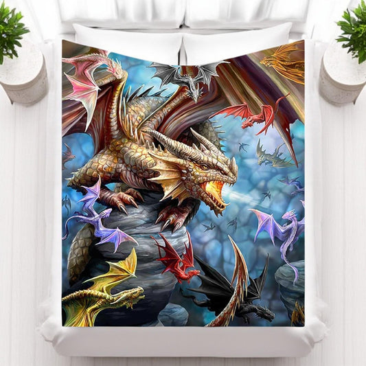 Gothic Anne Stokes Dragon Clan Blanket Large Fantasy Art Throw for Home Decor