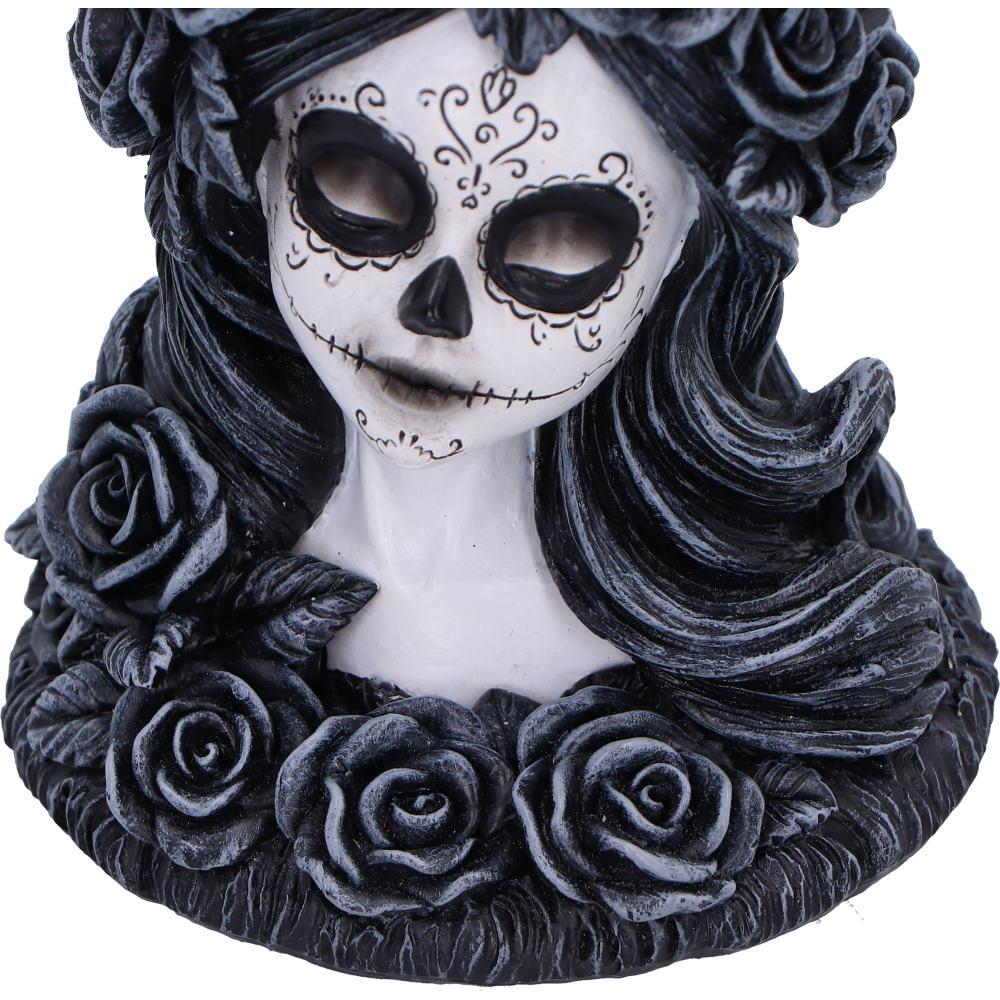 Gothic Day of the Dead Skull Tea Light Holder Flor de Muerte Day of the Dead Bust