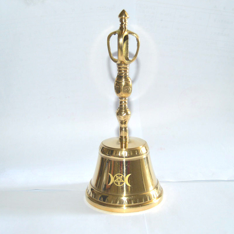 Magic Ceremony Pentagram Moon Rattle Pure Brass Altar Pendulum