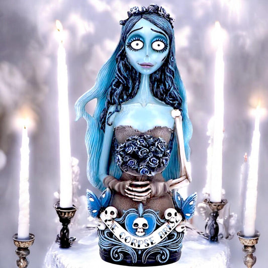 Official Corpse Bride Emily Bust Ornament Tim Burton Gothic Collectible Resin Statue