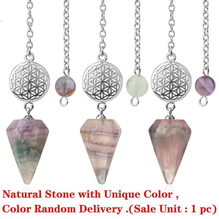 Semi-precious Stone Pendant Healing Crystal Point Pendulum Wika Meditation Chakra