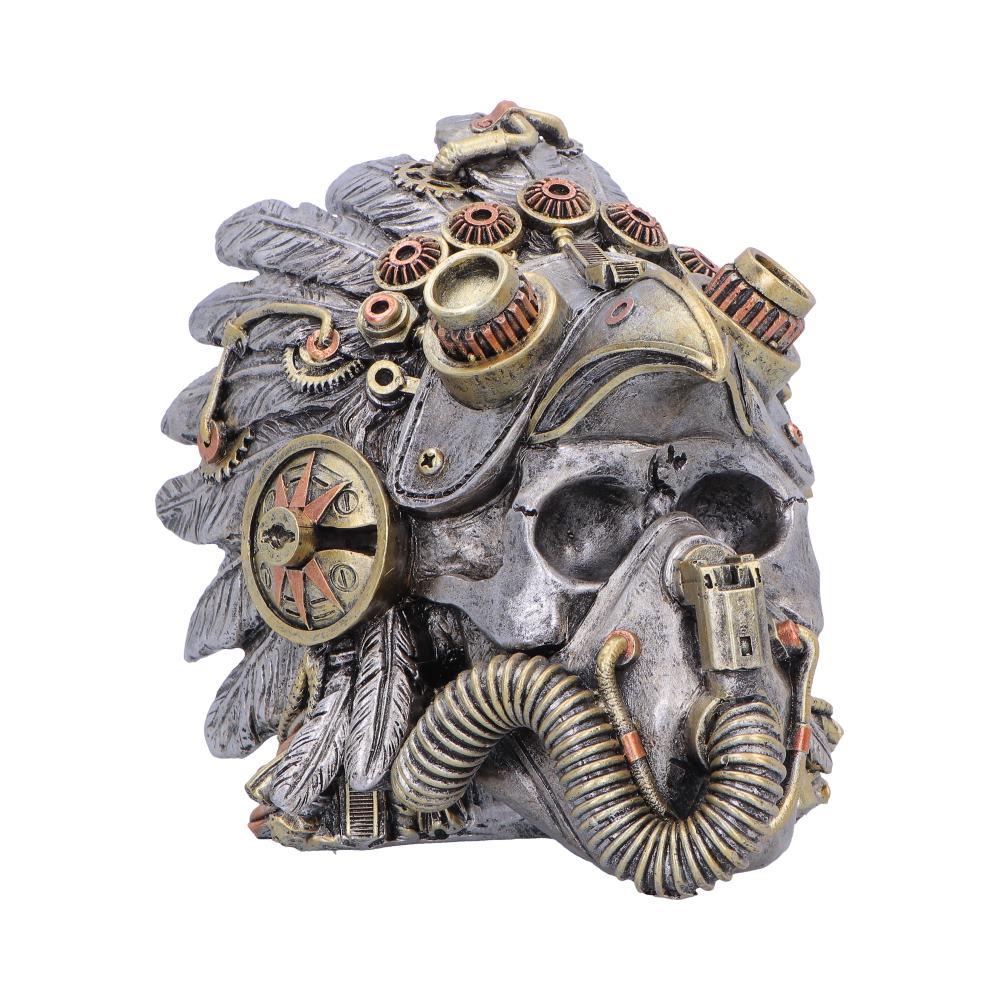 Steampunk Indian Skull Ornament Mechanical Feather Headdress Gothic Decor