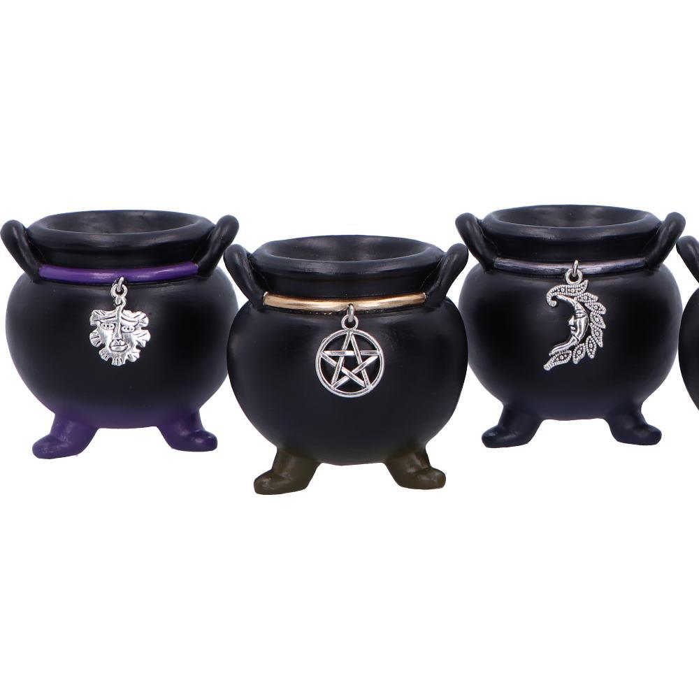 Positive Energy Cauldrons Set of 6 Mini Wiccan Altar Pagan Witchcraft Ornaments