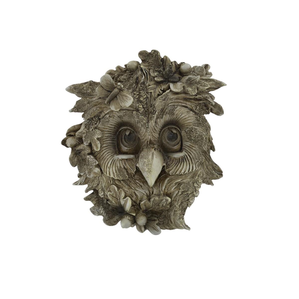 Rustic Owl Woodland Wall Plaque - Resin Indoor/Outdoor Decor, 18x20 cm, Ready to Hang