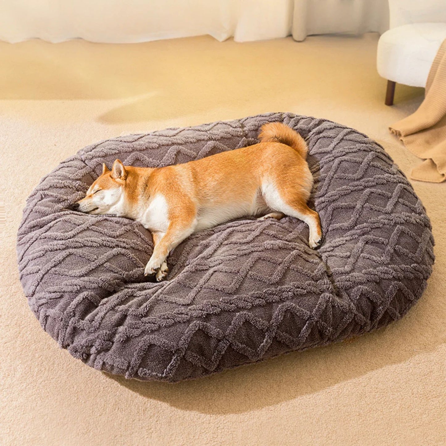 New Dog Bed For Large Medium Small Dogs Sleeping Mat Non-Slip Bottom Breathable Soft Puppy Bed DurableCalming Pet Cuddler