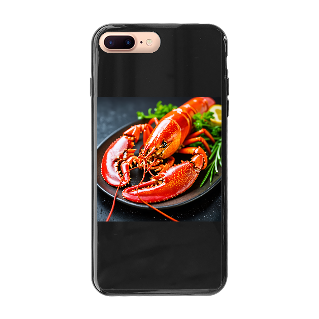 Food Back Printed Black Soft Phone Case