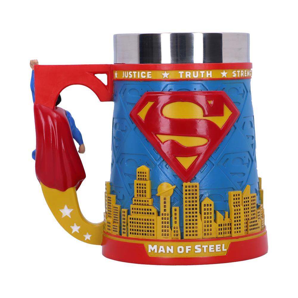Superman Tankard Official DC Comics Mug Man of Steel Cup with City Skyline