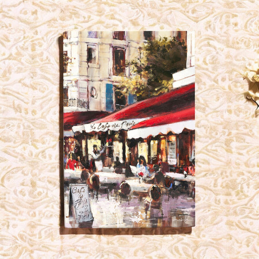 CHAMPS ELYSEES 2 Ceramic Art Tile by Brent Heighton - Paris Cafe Scene 30x20 cm, Ready to Hang, French Street Decor-Osiris Craftworks