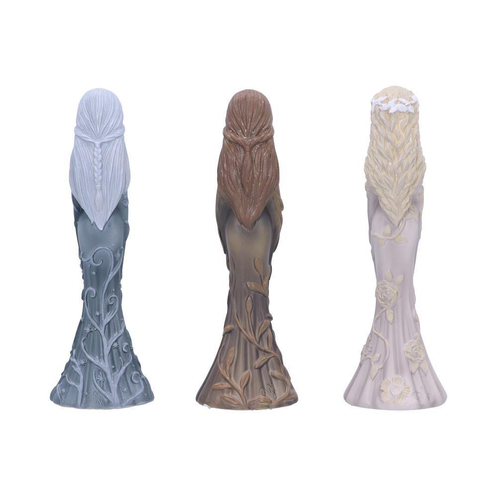 Wiccan Maiden, Mother & Crone Figurines Set 15cm Triple Goddess Statues Spiritual Altar Decor