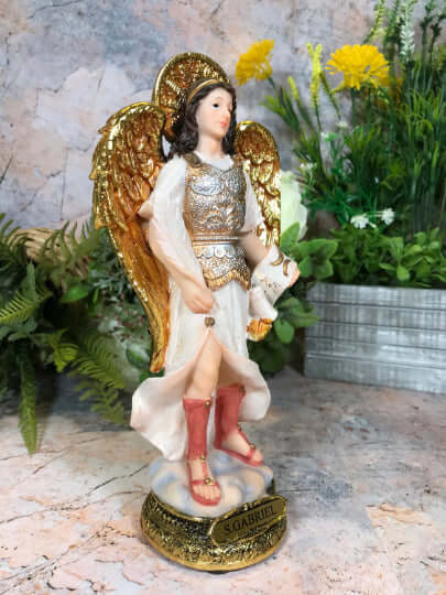 Archangel Gabriel Statue Religious Figurine Sculpture Ornament Angel of Revelation