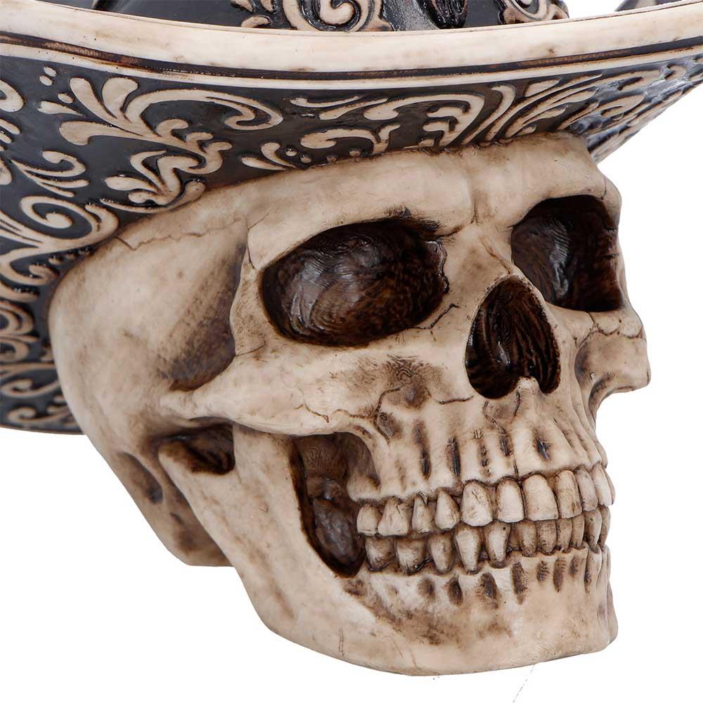 Cowboy Skull Statue Figurine Ornament Sculpture Wild West Gothic Home Decor