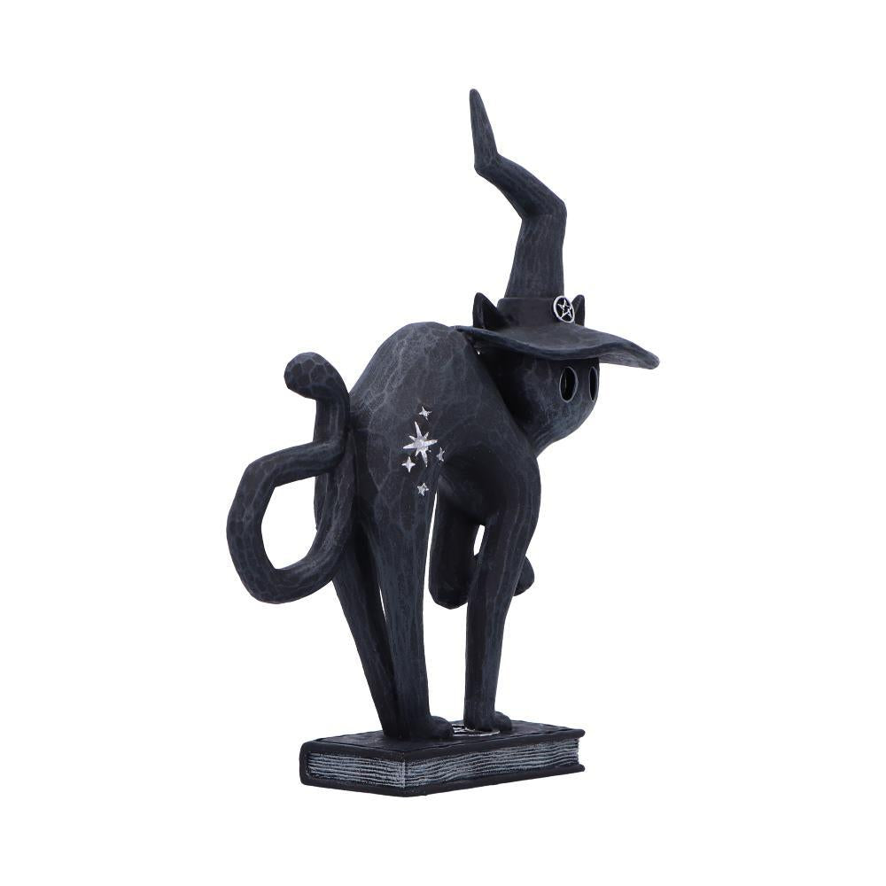 Witchy Black Cat Spell Figurine Gothic Statue Celestial Symbols Spooky occult Art