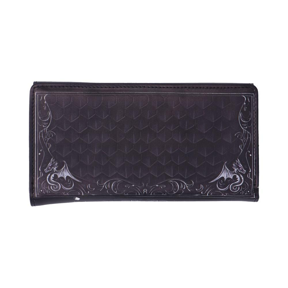 Dark Dragon Scale Purse Gothic Wallet Fantasy Gift Mythical Embossed Accessory