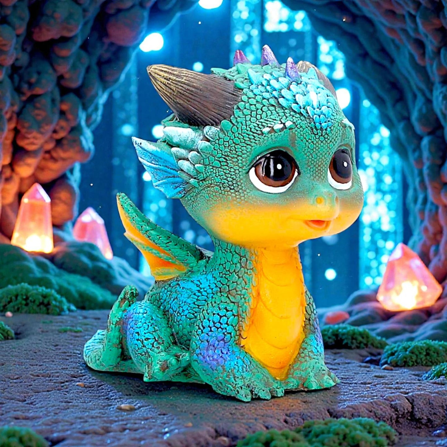 Blaze Mini Dragon Statue Cute Baby Fantasy Figurine Ornament  Mythical Decor