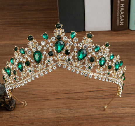 Baroque Bridal Crown Headdress Rhinestone Princess Formal Dress Accessories