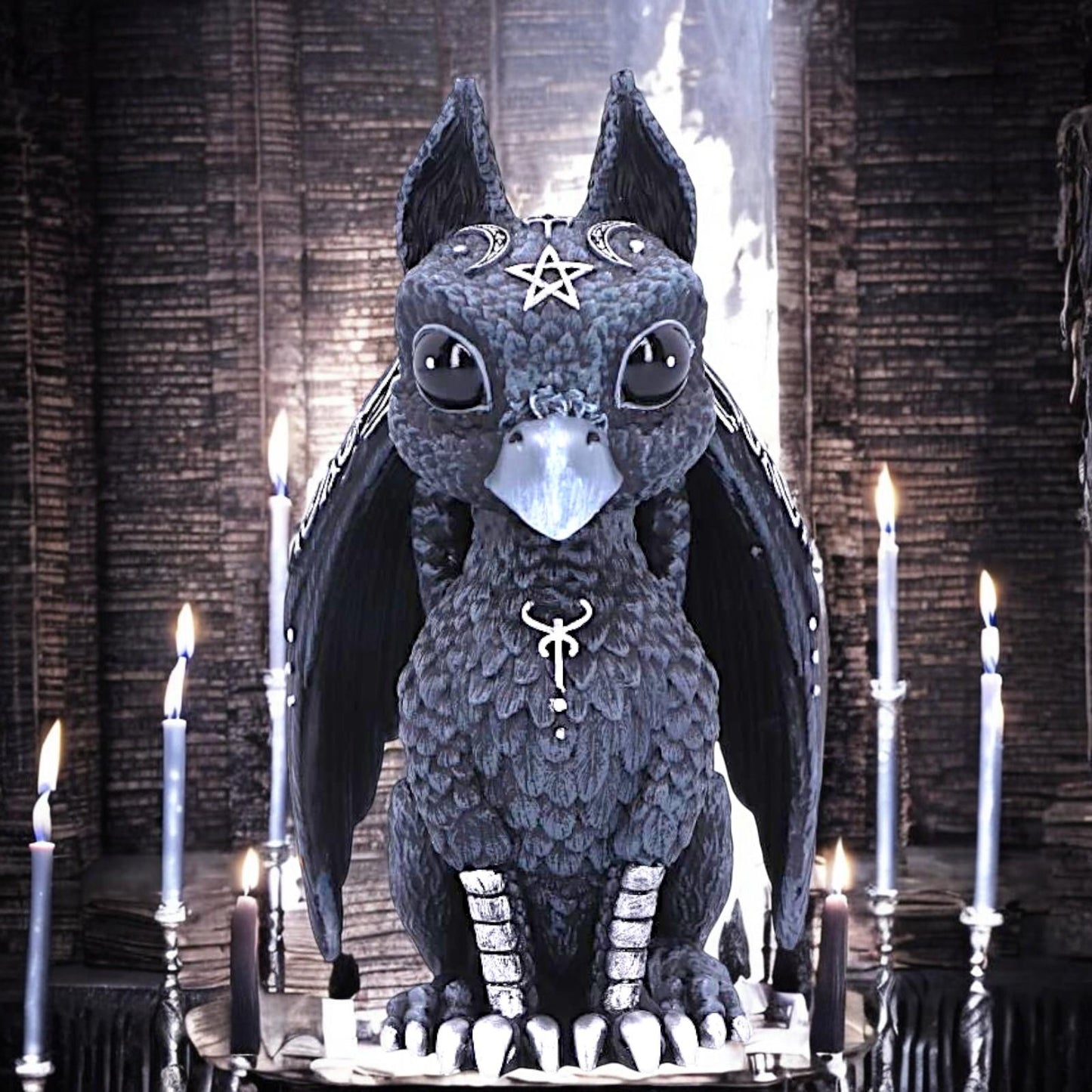 Occult Griffin Figurine Gothic Mythical Statue Unique Fantasy Home Decor magical Art