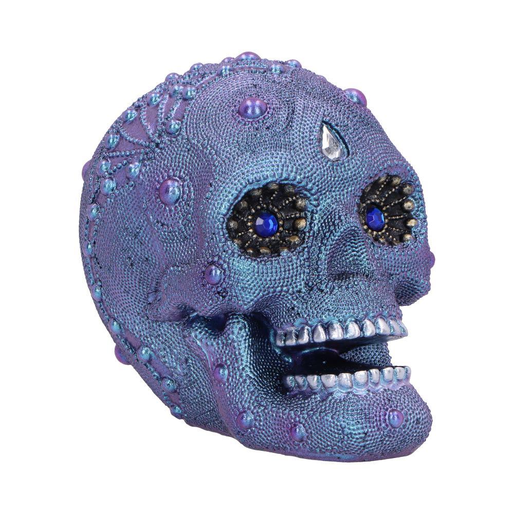 Gothic Jewelled Skull Figurine Gemstone Eyes Halloween Art Decor Ornament Gift