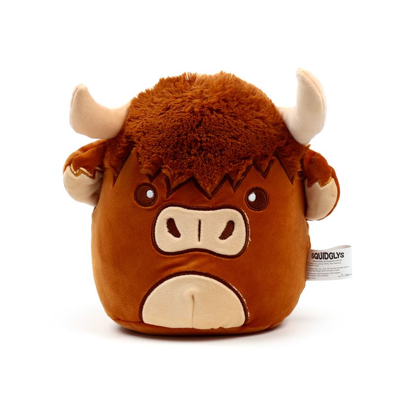 Squidglys Highland Coo Cow Plush Soft Stuffed Animal Cuddle Buddy Cute Gift 22cm