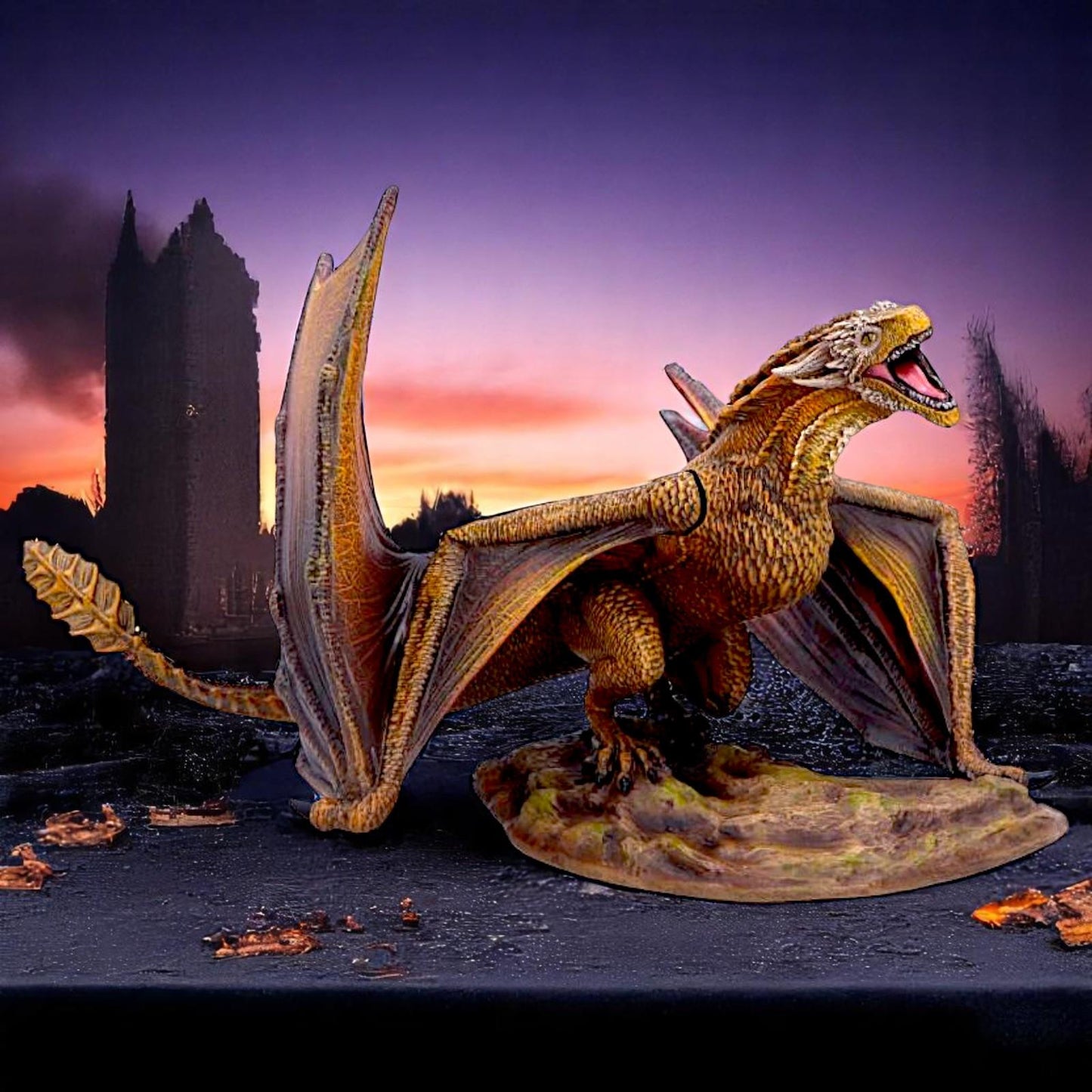 Game of Thrones Viserion Dragon Figurine Fantasy Collectible Gothic Decor Art