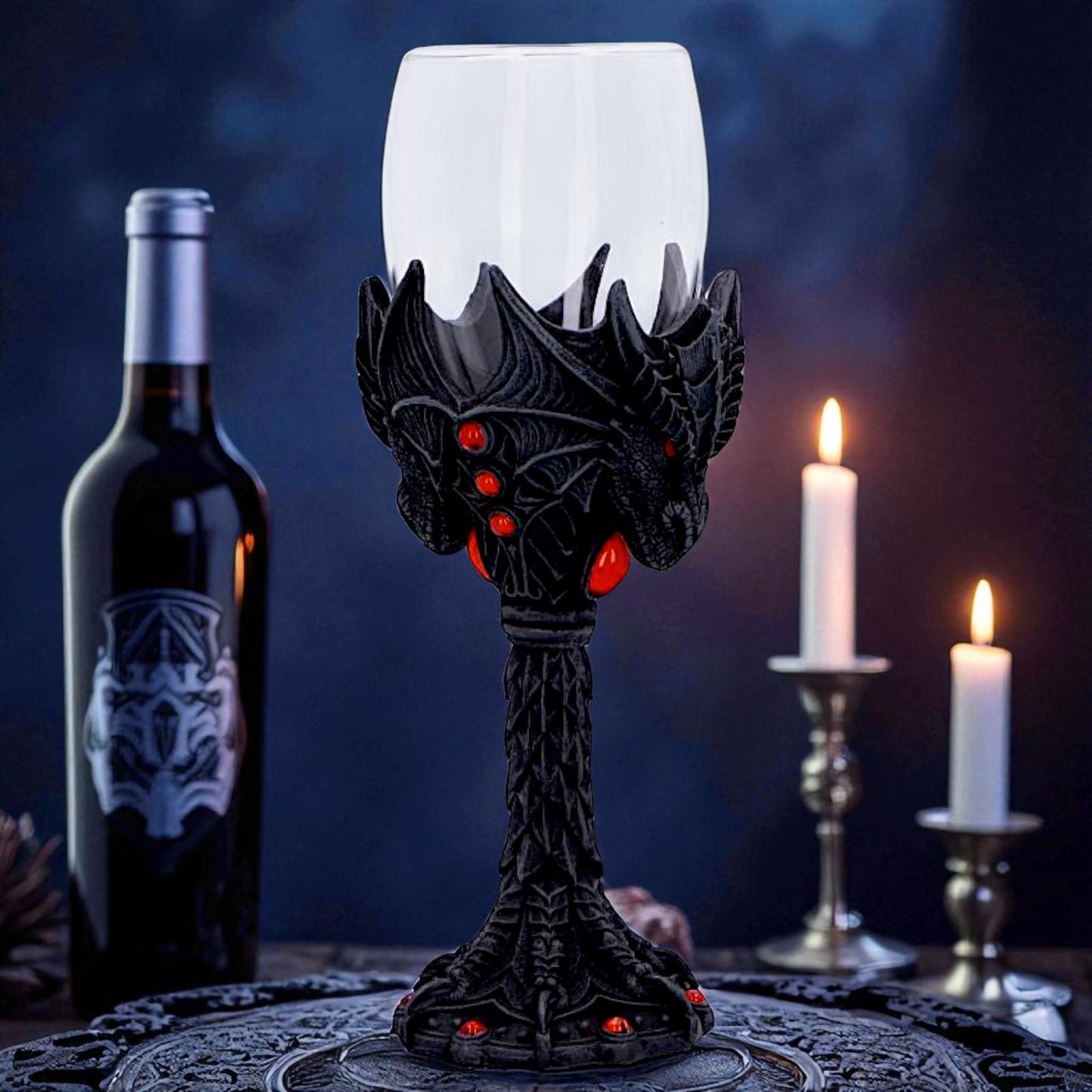 Dragon Goblet Gothic Fantasy Wine Glass Medieval Chalice Halloween Drinkware