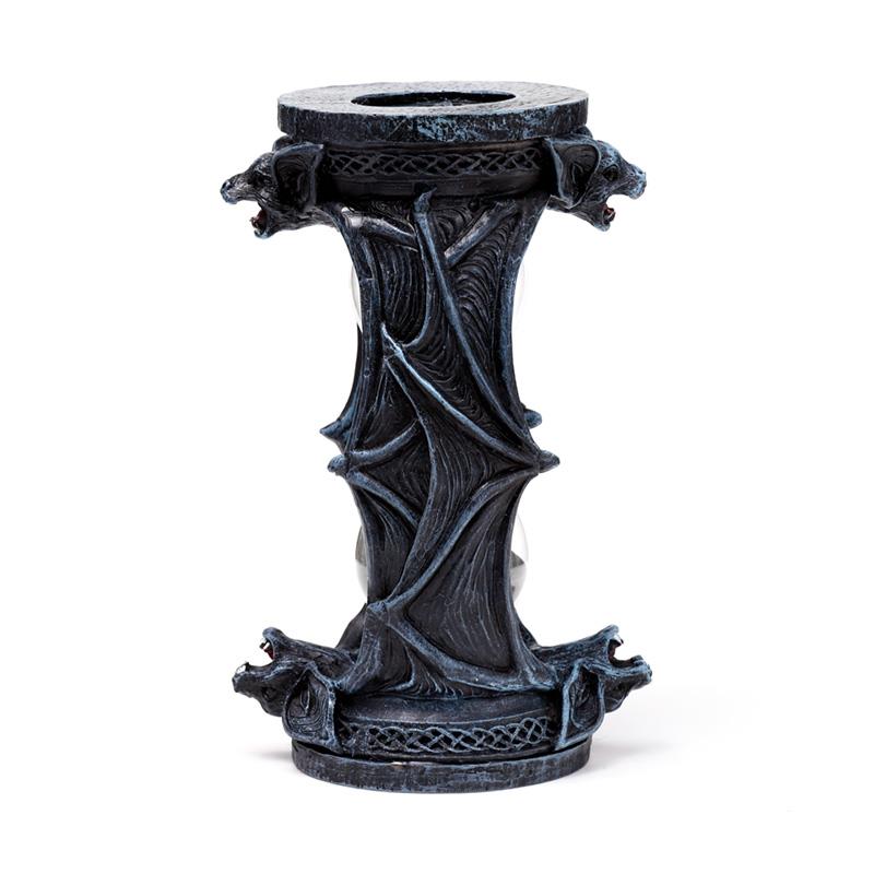 Gothic Vampire Bats Sand Timer Hourglass Fantasy Altar Decor Resin Ornament 19cm