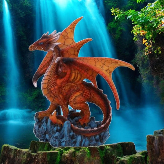 Nemesis Now Gothic Orange Dragon Figurine - Resin Fantasy Ornament