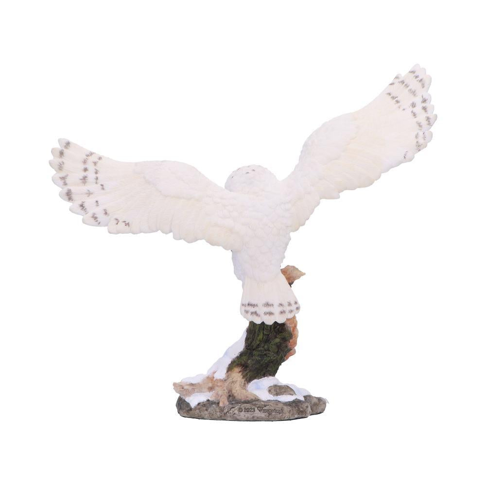 Majestic Snowy Owl Figurine Winter Scene Sculpture Wildlife Statue Art Decor Gift