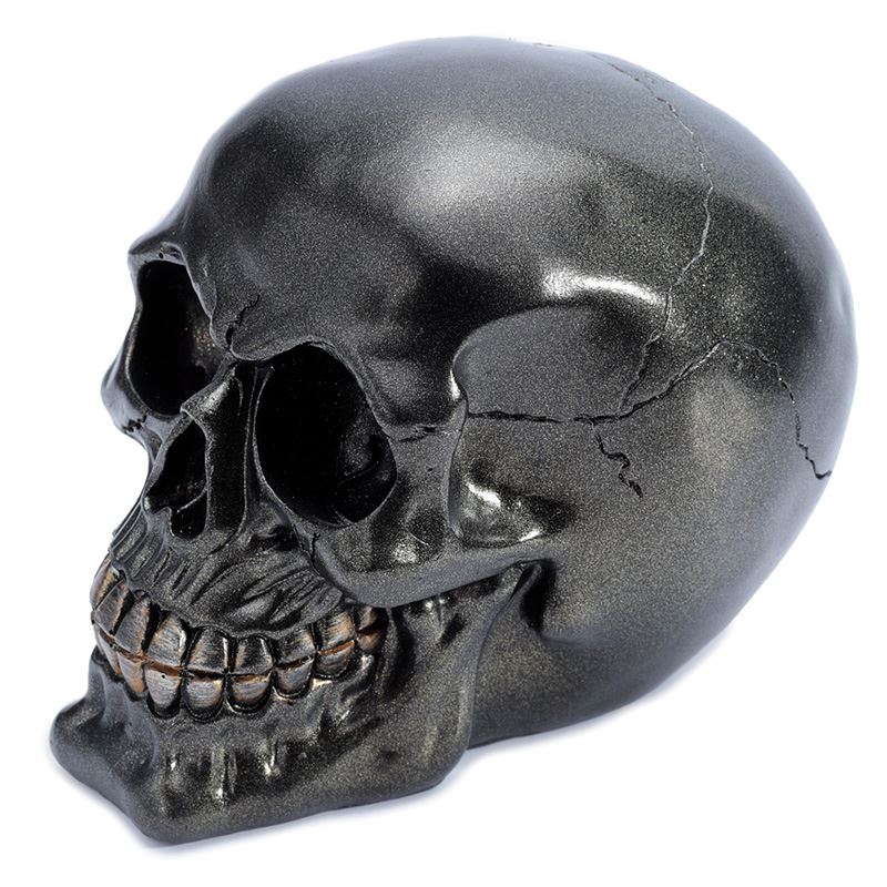 Gothic Black Skull Ornament Fantasy Resin Figurine Fantasy Altar Occult Statue