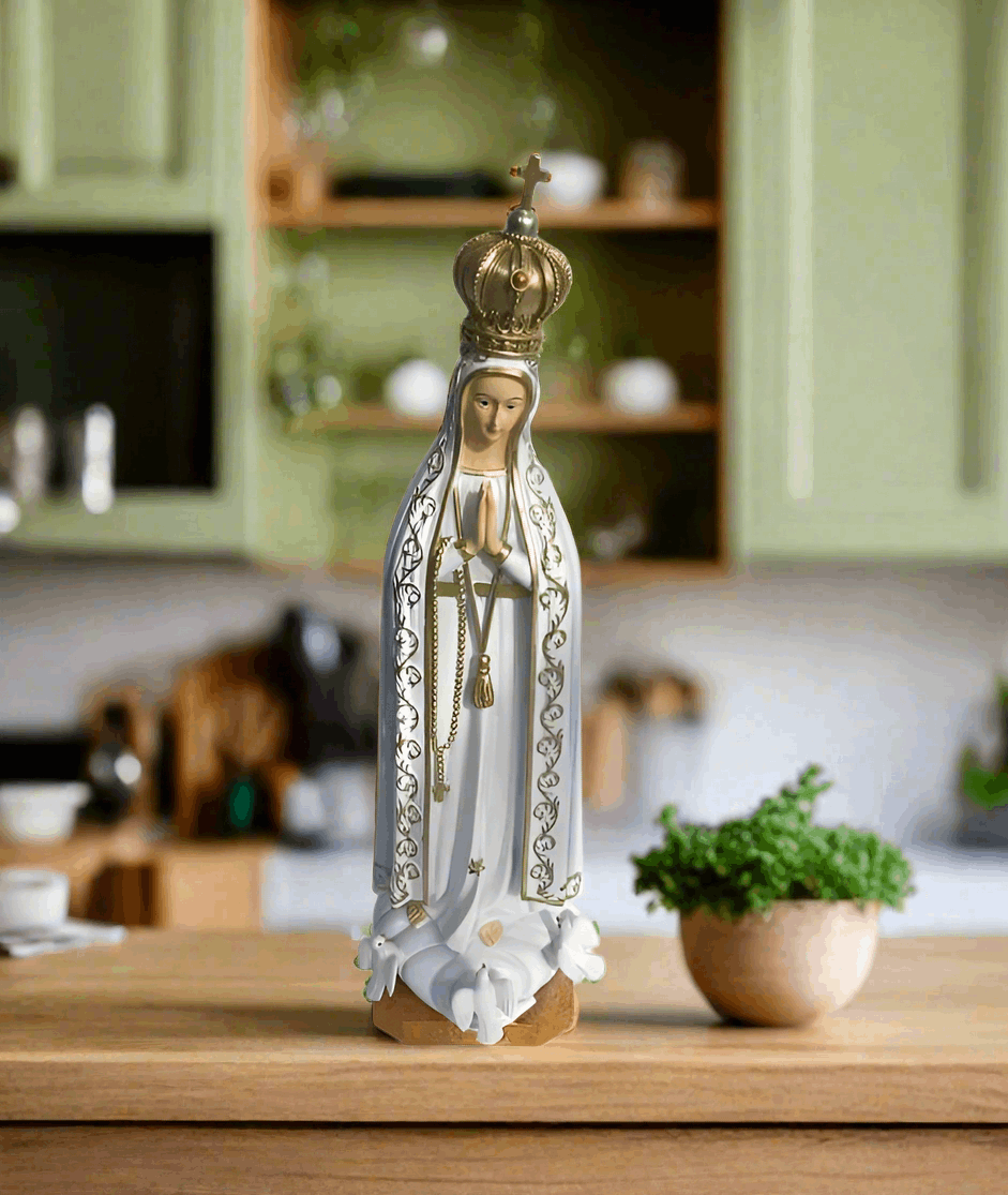 Blessed Virgin Mary Our Lady of Fatima Statue Ornament Figurine for Home or Chapel