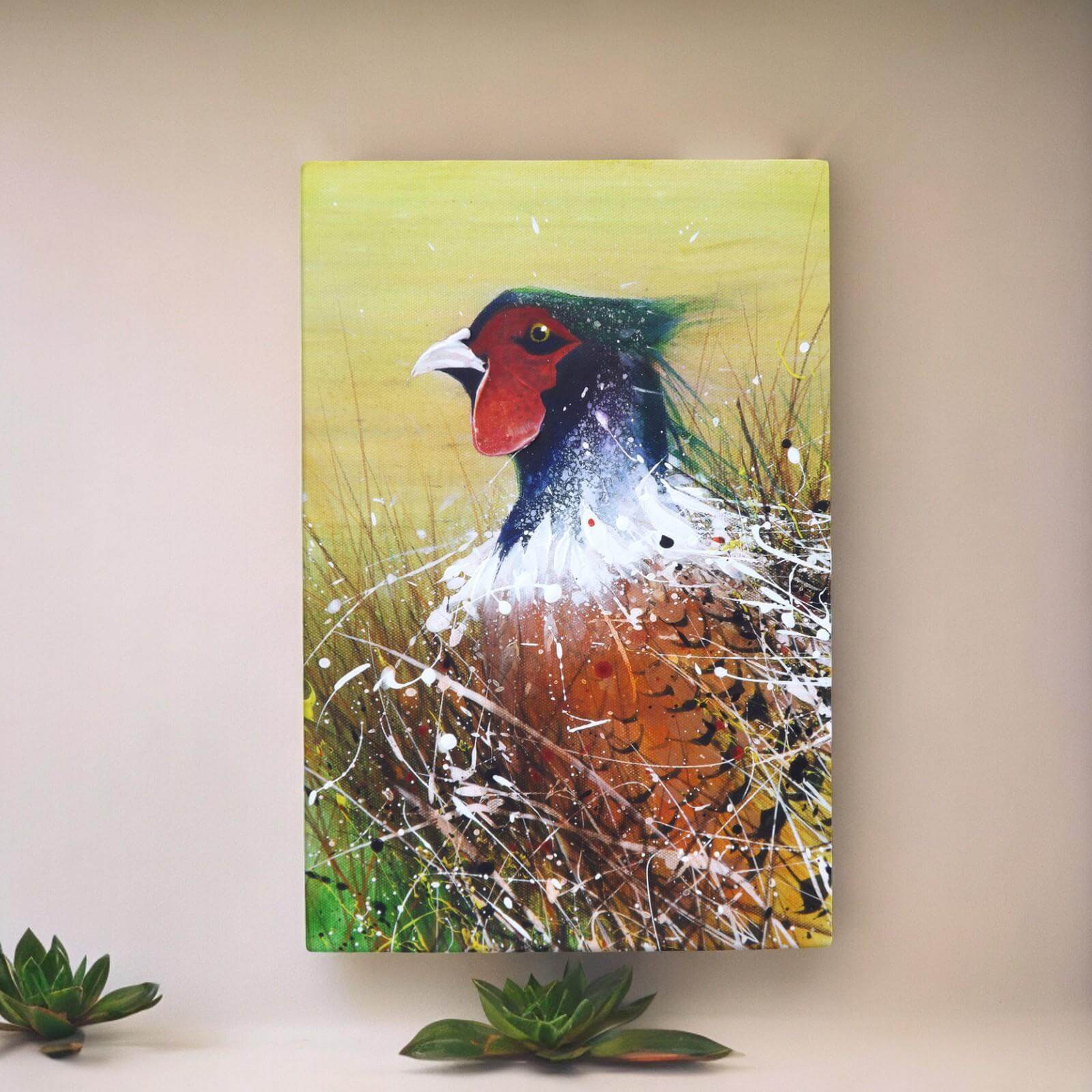 Vibrant Pheasant Ceramic Picture Tile Wildlife Art by R. Fathers 300 x 200 mm Wall Decor Nature Lover Gift Colourful Bird Artwork-Osiris Craftworks