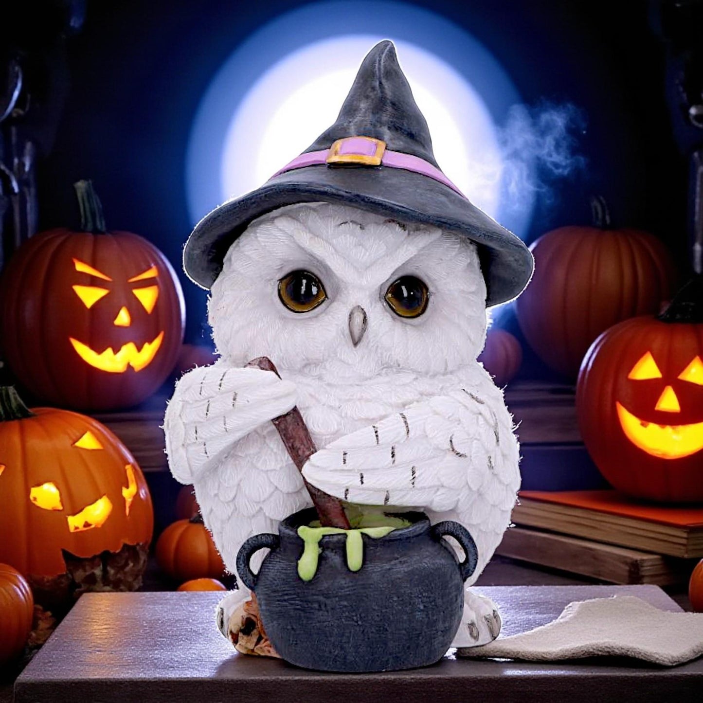 Owl Potion Figurine Witchcraft Halloween Gothic Fantasy Ornament Home Decor