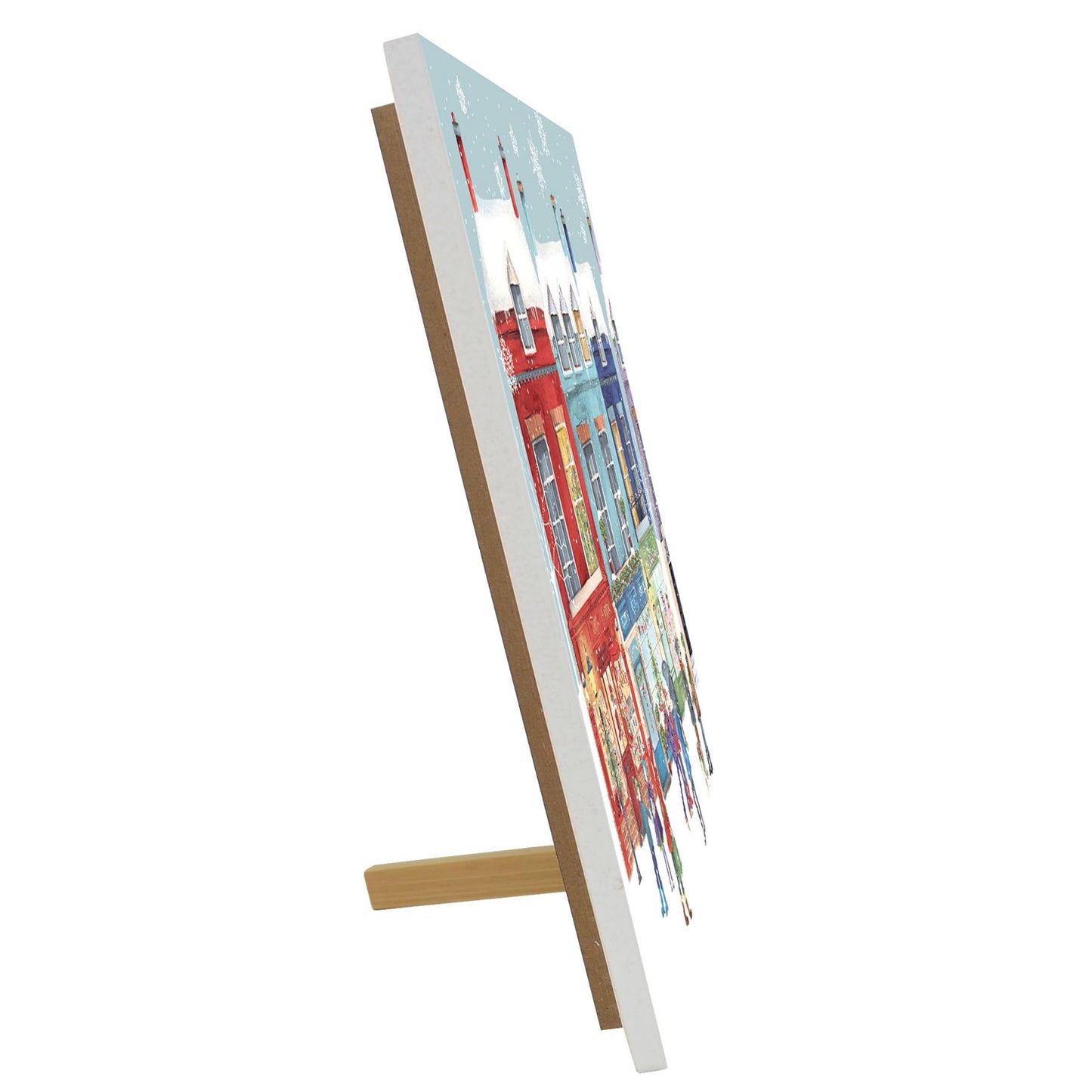 Christmas Shopping Ceramic Art Tile by K.T. Bentley - 20x20 cm - Ready to Hang - Perfect Gift