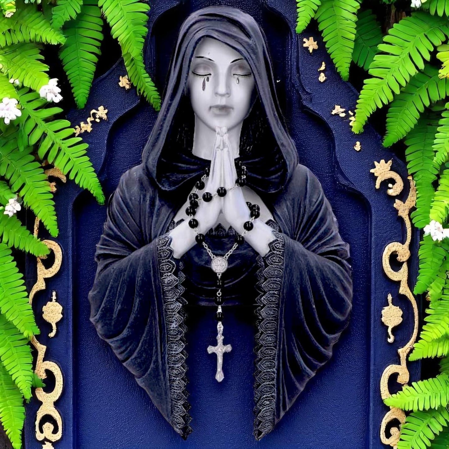 Gothic Prayer Nun Wall Plaque Witchy Hanging Dark Fallen Angel Figurine Art Decor