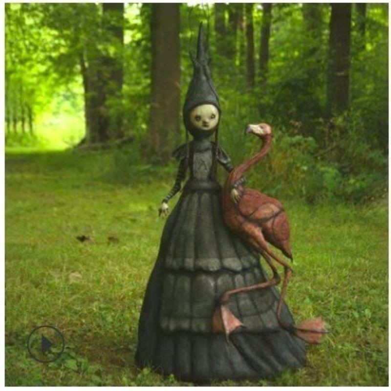 Halloween Witch Figurine Statue Resin Creepy Witch Sculptures Garden