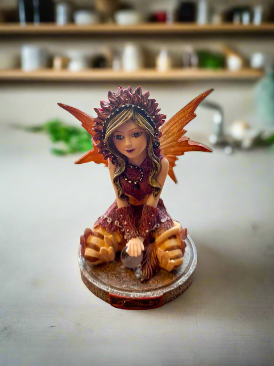 Leo Zodiac Enchantress Fairy Figurine - Resin Sculpture of Celestial Maiden, Astrological Handcrafted Decor, 9.5 cm - Perfect Gift for Leo