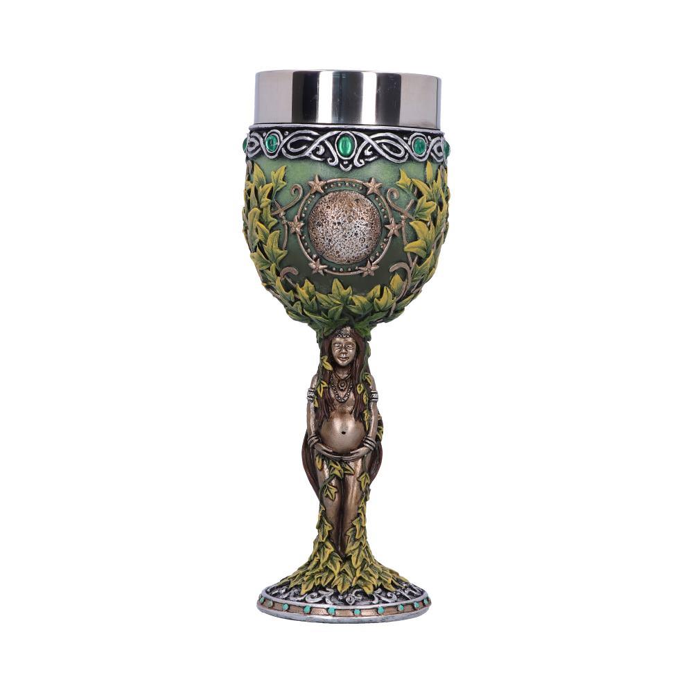 Wiccan Triple Moon Pagan Goblet Goddess Mother Earth Chalice Drinking Vessel