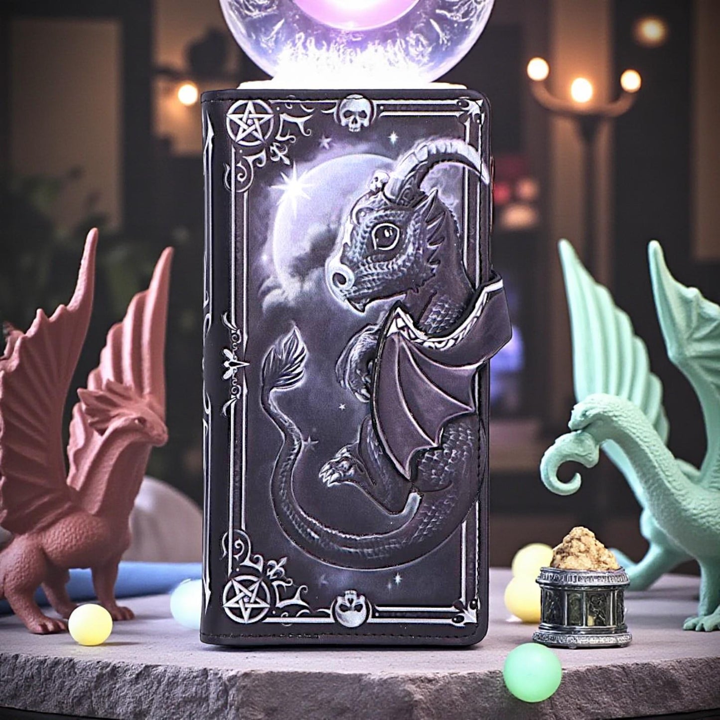 Lucifly Gothic Embossed Purse Moon Design Wallet Cult Cuties Dark Fantasy Gift