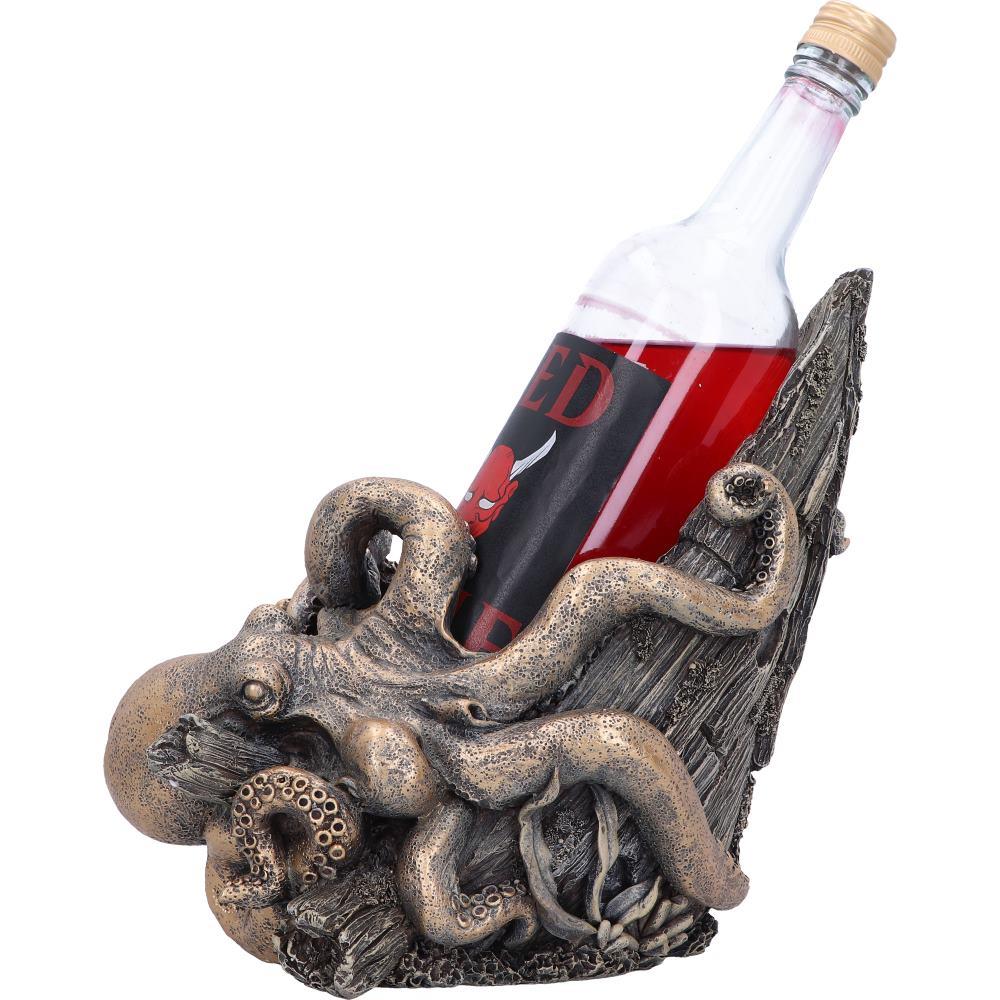 Gothic Kraken Wine Holder Bronze Octopus Tentacle Home Bar Nautical Pirate Decor