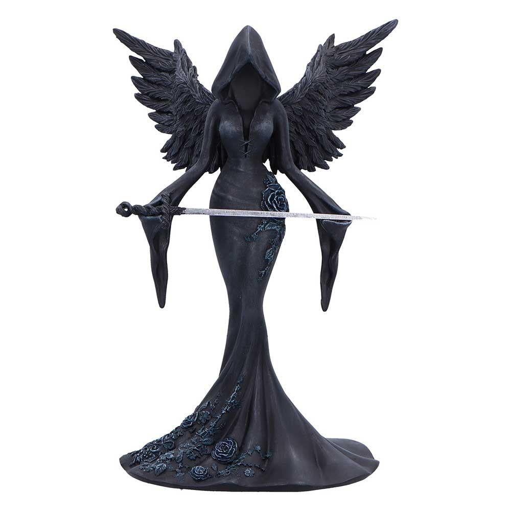 Femme Fatale Warrior Angel Statue Gothic Dark Feminine Hooded Winged Ornament Fantasy Decor
