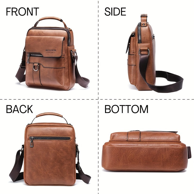 Men's New Shoulder Bag, Crossbody Bag For Men Messenger Bag Handbag, PU Leather Purse Messenger Crossbody Bags Casual