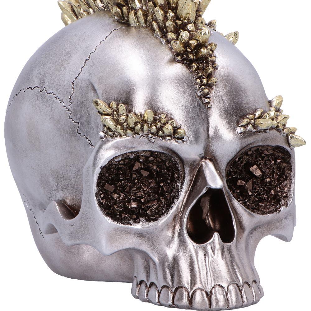 Gothic Crystal Mohawk Skull Ornament Chrome Punk Crystal  Fantasy Figurine