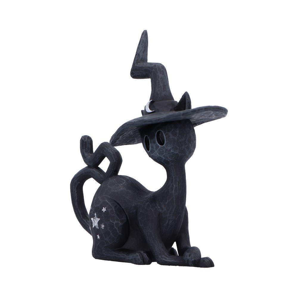 Gothic Wiccan Witchcraft Black Cat Figurine Mystical Spell Familiar Statue Decor