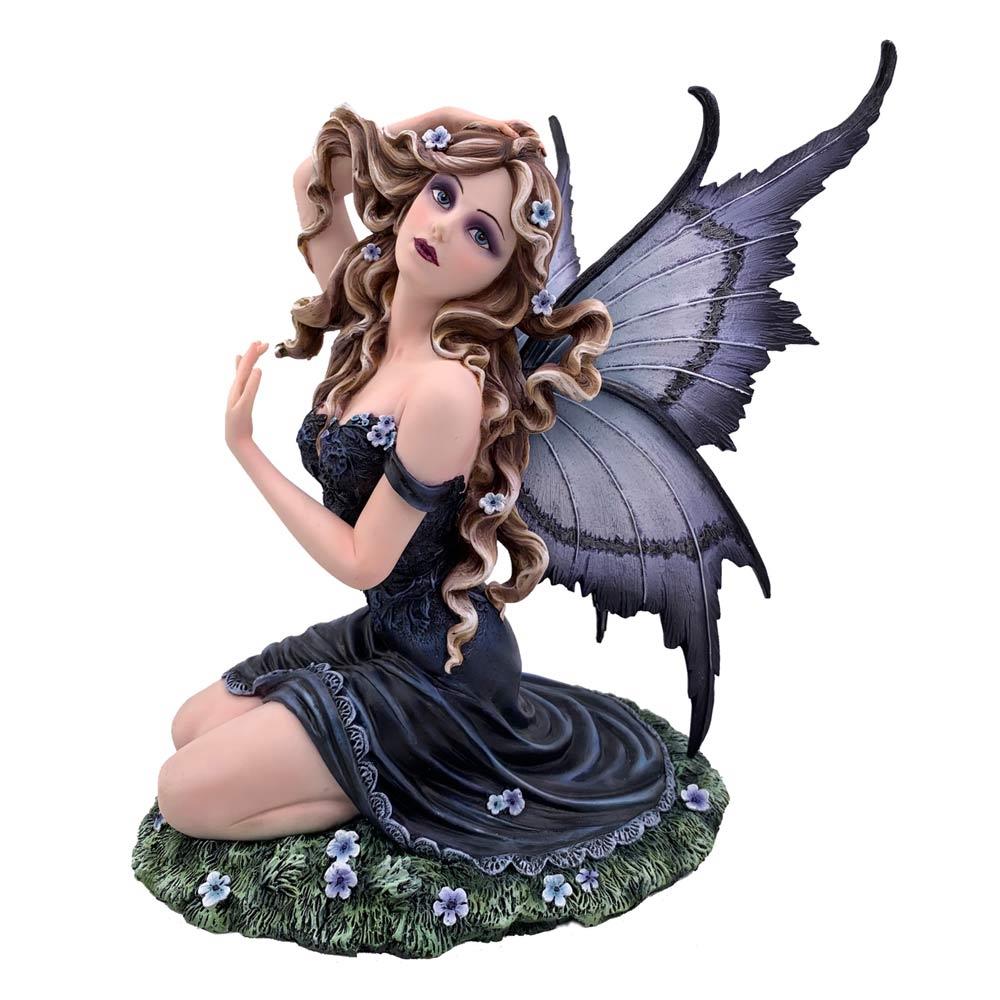 Enchanted Kneeling Fairy Figurine Butterfly Wings Enchanted Gothic Fantasy Decor