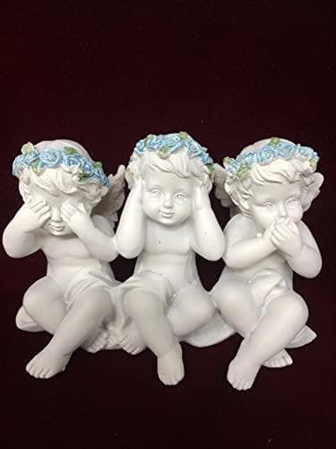 Three Wise Guardian Angel Figurine Cherubs Statue Ornament Sculpture Gift