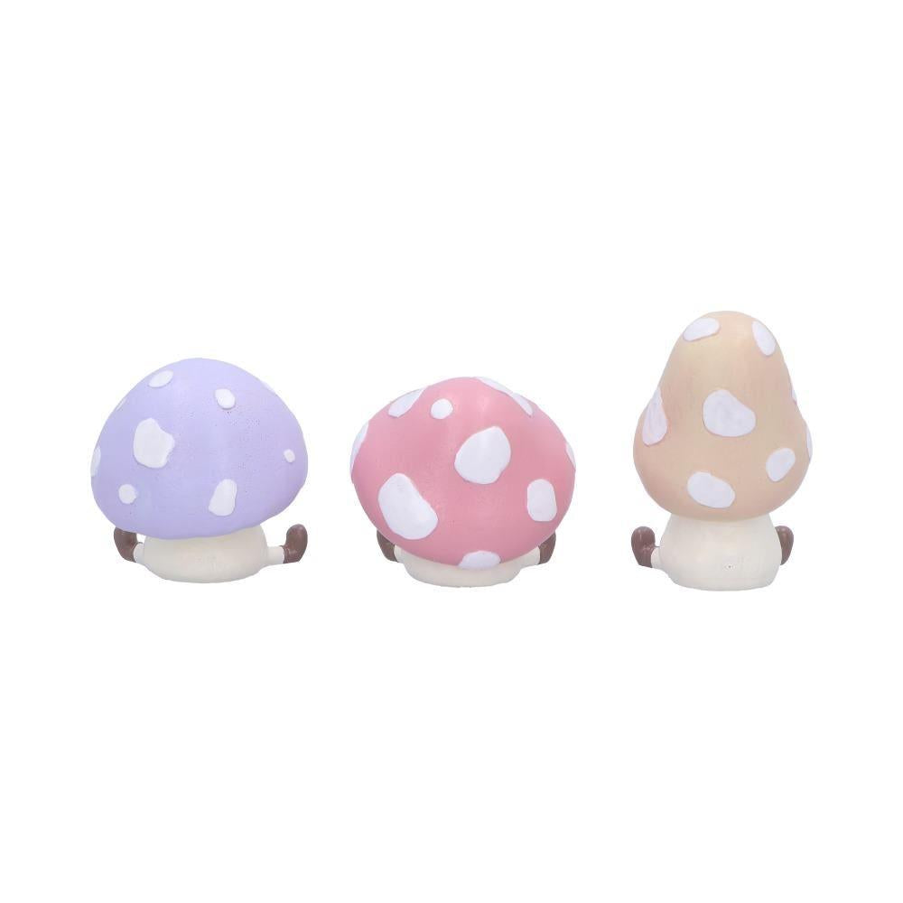 3 Adorable Wise Toadstools Figurines Cute Whimsical See No Hear No Speak No Evil